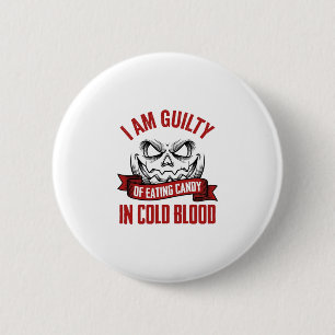 Halloween-Süßigkeiten Schuld Vintage-Kürbis-Design Button