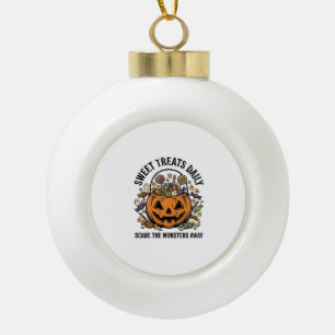 Halloween-Süßigkeiten-Shirt Süßes Monster-Behandlu Keramik Kugel-Ornament