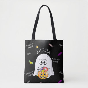 Halloween-Süßigkeiten-Tüte mit Geist & Kürbis Tasche