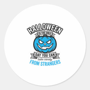 Halloween-Süßigkeiten von Fremden Vintage-Kürbis-D Runder Aufkleber