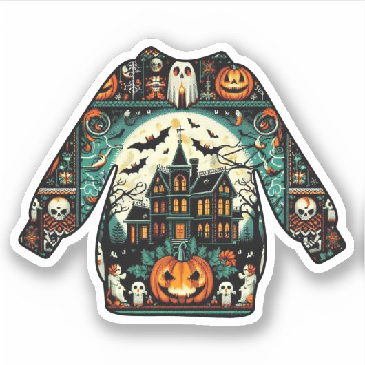 Halloween Sweater Aufkleber (Vorderseite)