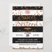 Halloween Sweet 16 Geburtstagsparty Schwarz-weiß P Einladung (Vorderseite)
