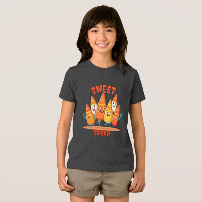 Halloween Sweet Squad! Kinder Tri-Blend Shirt (Vorderseite Voll)