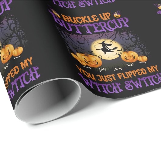 Halloween-Switch knöpfen Buttercup Geschenkpapier (Rolleneckpunkt)