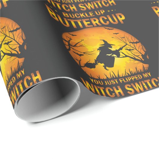 Halloween-Switch knöpfen Buttercup Geschenkpapier (Rolleneckpunkt)