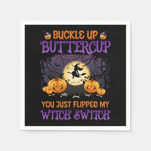 Halloween-Switch knöpfen Buttercup Serviette (Vorderseite)