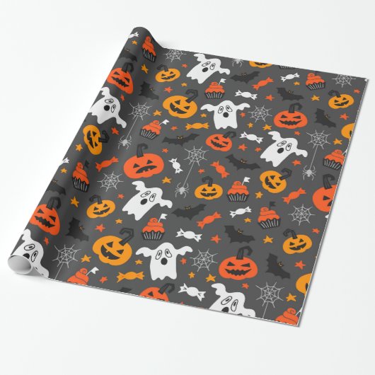 Halloween-Symbole Geschenkpapier (Ungerollt)