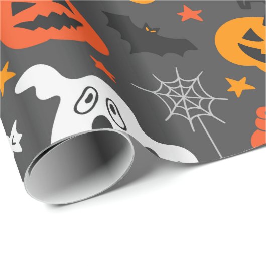 Halloween-Symbole Geschenkpapier (Rolleneckpunkt)