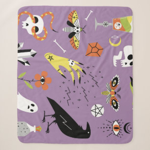 Halloween-Symbole, handgezeichnet Vintages Set. Sherpadecke