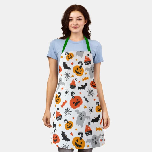 Halloween-Symbole in Weiß Schürze (Getragen)