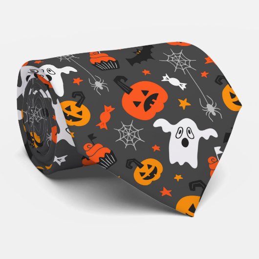 Halloween-Symbole Krawatte (Gerollt)