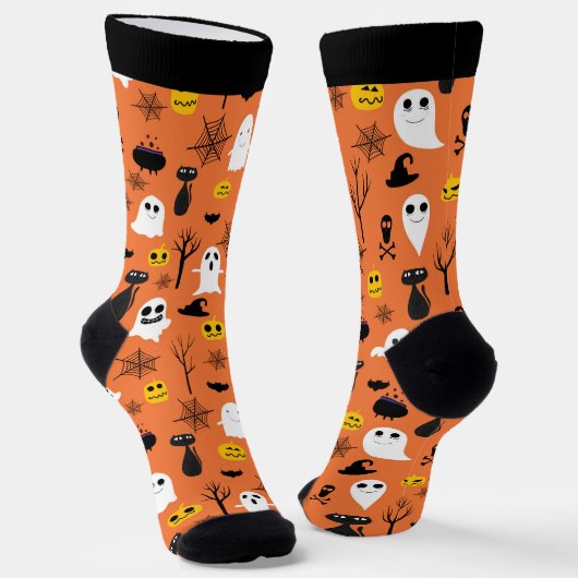 Halloween-Symbole nahtlos Muster 3 Socken (Gewinkelt)