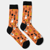 Halloween-Symbole nahtlos Muster 3 Socken (Rechts)