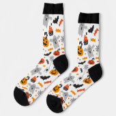 Halloween-Symbole - nahtloses Muster 2 Socken (Linkes Detail)