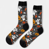 Halloween-Symbole - nahtloses Muster Socken (Linkes Detail)