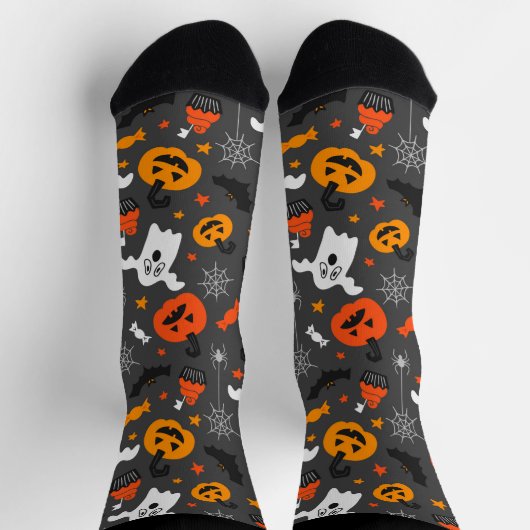 Halloween-Symbole - nahtloses Muster Socken (Oben)