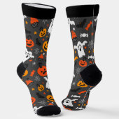 Halloween-Symbole - nahtloses Muster Socken (Gewinkelt)