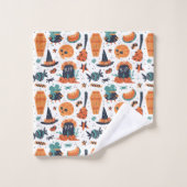 Halloween-Symbole nahtloses Set für Badehandtuch (Waschlappen)