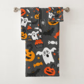 Halloween-Symbole und Farbmuster Badhandtuch Set (Insitu)