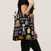 Halloween-Symbole, Vintages nahtloses Thema Tasche (Von Nahem)