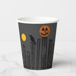 Halloween-Szene auf Papier Pappbecher