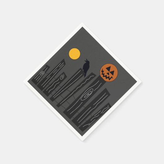Halloween-Szene auf Papier Serviette (Ecke)