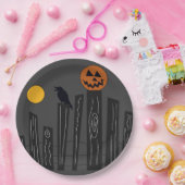 Halloween-Szene auf Papier-Teller Pappteller (Party)