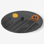 Halloween-Szene auf Papier-Teller Pappteller (Schrägansicht)