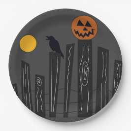 Halloween-Szene auf Papier-Teller Pappteller