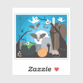 Halloween Szene Aufkleber