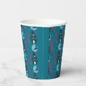 Halloween-Szene, fliegende Himbeerenrosa Bäume Pappbecher (Rechts)