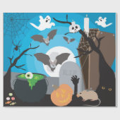Halloween Szene Geschenkpapier (Flach)