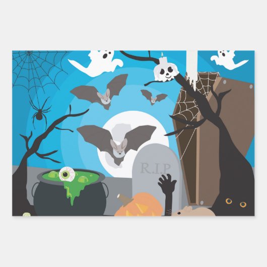 Halloween Szene Geschenkpapier Set (Vorderseite 2)