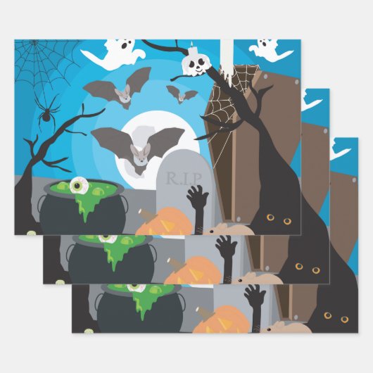 Halloween Szene Geschenkpapier Set (Set)