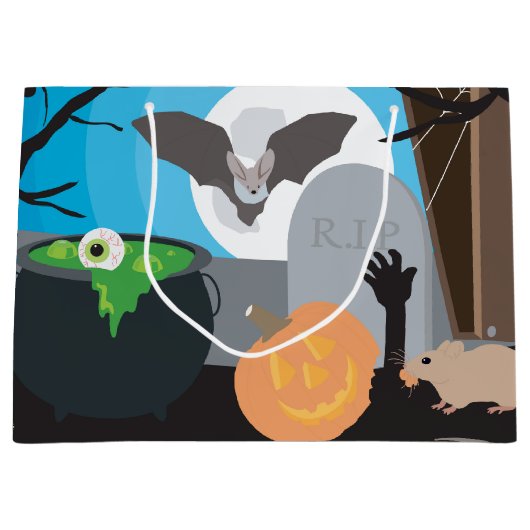 Halloween Szene Große Geschenktüte (Vorderseite)