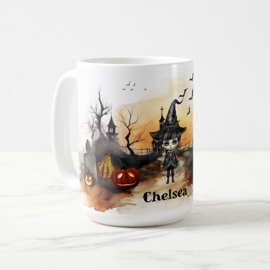 Halloween Szene Kaffeetasse (Vorderseite Links)