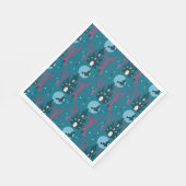 Halloween-Szene mit Himbeerrosa Serviette (Ecke)