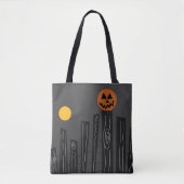 Halloween-Szene mit Jack- oder Laternen, Schwarzen Tasche (Vorderseite)