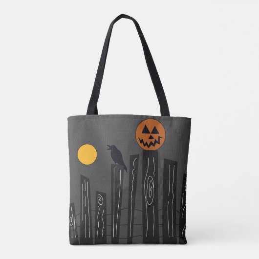 Halloween-Szene mit Jack- oder Laternen, Schwarzen Tasche (Rückseite)
