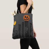 Halloween-Szene mit Jack- oder Laternen, Schwarzen Tasche (Von Nahem)