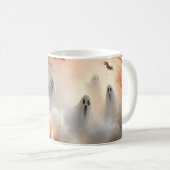Halloween-Szene mit Kürbis und Geistern Kaffeetasse (VorderseiteRechts)