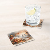 Halloween-Szene mit Kürbis und Geistern Rechteckiger Pappuntersetzer (Vor Ort)