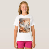 Halloween-Szene mit Kürbis und Geistern T-Shirt (Vorne ganz)