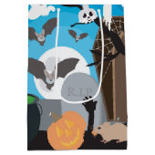 Halloween Szene Mittlere Geschenktüte (Rückseite)