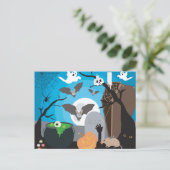Halloween Szene Postkarte (Stehend Vorderseite)