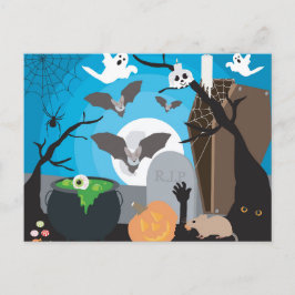 Halloween Szene Postkarte
