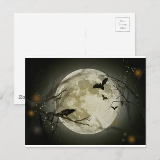 Halloween Szene Postkarte (Vorne/Hinten)