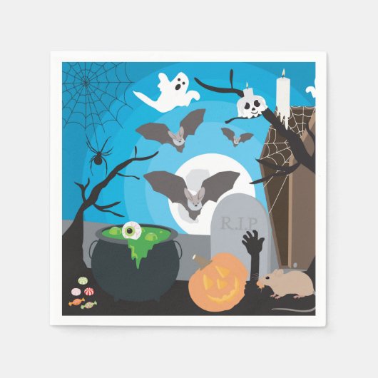 Halloween Szene Serviette (Vorderseite)