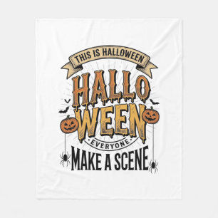 Halloween-Szene-Shirt Vintage-Gravur Kürbis De Fleecedecke