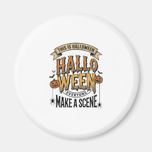 Halloween-Szene-Shirt Vintage-Gravur Kürbis De Magnet